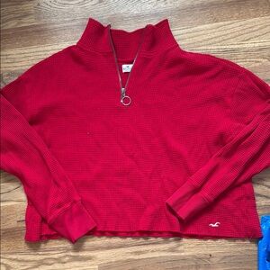 Hollister Vibrant Red Half-Zip Pullover